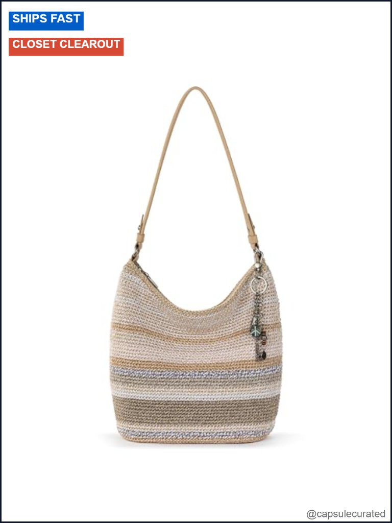 Hand Crochet Hobo Bag - Large Women's Purse, Tote With Zipper Pocket